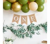 Banner de arpillera para silla de primer cumpleaños de bebé, guirnalda de UNA, decoración para fiesta de cumpleaños de niño y niña de un año, accesorios fotográficos