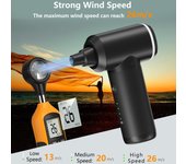 Bomba de aire portátil Mini bomba de aire eléctrica inalámbrica aspiradora de mano Motor sin escobillas 7kPa negro