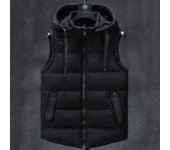 Chaleco cálido de talla grande para hombre, L-7XL con capucha, nuevas chaquetas informales sin mangas para otoño e invierno L negro