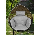 Cojín de jardín 112x113 cm para Silla Colgante Nido de Cigüeña Impermeable en 6 colores 112x113 gris acorazado