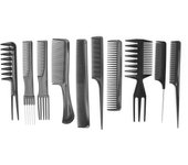 Juego de 10 peines profesionales para peinar el cabello, juego de peines de peluquería para salón, juego de peines de barbero