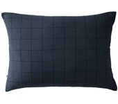 Taie d'oreiller Tissé-teint grands carreaux Déco  Gaïa Match   Gaze de Coton  - Gaïa Match Minuit - 50 x 70 cm