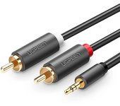 Ugreen 3m 3.5mm to 2RCA Audio Cable - Premium Stereo Sound, Grey
