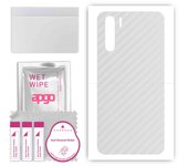 apgo Protective Skin Sticker for the back compatible with Oppo A91, Wrap Film, Foil, Vinyl - Pattern Transparent Carbon