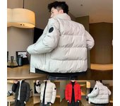 Chaquetas de invierno para hombre, chaqueta corta de algodón para jóvenes, versión coreana, cuello informal ajustado, chaqueta gruesa y cómoda, talla grande, para hombre. M marfil