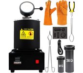 Horno de fusión de oro de 1400W, horno de fusión eléctrico de 1+3 KG con crisol y molde de lingote, Kit de horno de oro y plata, máquina de crisol