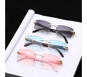 Gafas de sol rectangulares sin montura con protección UV400, gafas de sol para conducir, gafas de sol de moda, gafas de sol punk Pink