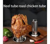 Soporte para parrilla de pollo, soporte para asar para costillas de barbacoa, material antiadherente de acero al carbono: Color acero al carbono: UNA One Size