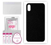 apgo Adhesivo protector para la parte trasera compatible con Apple iPhone X, film envolvente, lámina, vinilo - Diseño negro mate