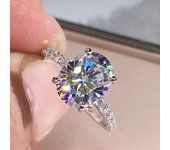 1 pieza Anillo de plata de circonita de moda y elegante Joyas Joyas 5 plata