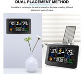 Reloj de estación meteorológica 3 en 1, reloj Digital montado en la pared, termómetro, higrómetro, barómetro para interiores negro