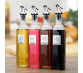 Botella de aceite con tapa vertedora, duradera, a prueba de fugas, dispensador de aceite de oliva White plata