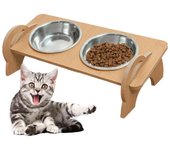 Comederos elevados para gatos Comederos para perros Comederos para gatos Suministros para gatitos Suministros de alimentación y agua para gatos de acero inoxidable