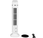 Ventilador de torre sin aspas, portátil, USB, de escritorio, con luz, para el hogar, el dormitorio y la oficina blanco