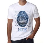 Camiseta vintage para hombre con gráfico Ship Me to Nice White XS blanco