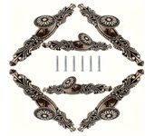 4/6 piezas de tiradores con placa de moldura fija de 6,57 pulgadas de bronce antiguo para cajones, muebles, puertas de armarios de cocina y dormitorio, tiradores vintage 4pcs