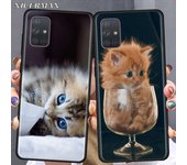 Funda de teléfono para Samsung Galaxy A32 A52 A72 4G A21S A51 A71 A50 A70 A10 A20 A20E A30 A40 A51 5G Carcasa blanda Gatito divertido Samsung A10