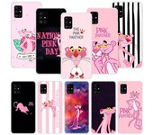 Funda de teléfono con dibujos animados de la Pantera Rosa para Samsung Galaxy A12 A22 A32 A42 A52 A72 A51 A71 5G A41 A31 A21 A02S M12 M21 M31 M30S Fundas Samsung A12 5G