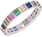 Bague alliance Argent 'Sissi' multicolore argenté (rhodié) - 3 mm 54 varios colores