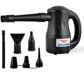 XPOWER Mini soplador de aire para mascotas, soplador de aire para quitar el polvo, herramienta eléctrica multiusos para limpiar computadoras EU Plug negro