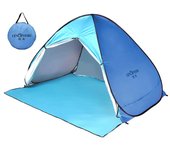 Tienda de campaña al aire libre para 3-4 personas, automática, emergente, con protección UV, toldo parasol para acampar, playa, patio trasero Type B Blue