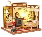 Kit de casa de muñecas Moin Moin hecho a mano en miniatura, instrumento musical de interior de lujo chino, luz LED, estuche acrílico 2206dh329 [Instrucciones en inglés] +