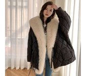 Chaqueta de invierno para mujer, larga, de color liso, cálida XL