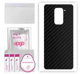 apgo Protective Skin Sticker for the back compatible with Xiaomi Redmi 10X 5G, Wrap Film, Foil, Vinyl - Pattern Carbon Black