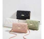 Bolso para teléfono móvil con bordado de doble capa, bolso de mujer, nuevo bolso de hombro Xiaoxiangfeng con boca de rombos y sobre rojo, bolso de mensajero para mujer blanco