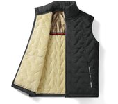 Chalecos de invierno para hombre, chaquetas cargo sin mangas con cuello alto, abrigos para hombre, chalecos gruesos versátiles para exteriores 2XL negro