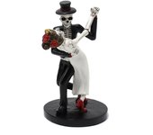 Estatua de pareja de calaveras bailando, figura de resina coleccionable realista, adorno para el hogar.