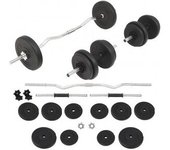 vidaXL Juego De Pesas 30 Kg Barra Y Mancuernas