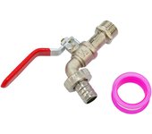 Awtools kran ogrodowy cynk niklowany 1/2" gwint zewnętrzny 3/4"