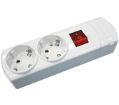 Base múltiple con interruptor de 2 tomas, de policarbonato Electro DH 36.097 8430552128334