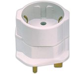 Adaptador clavija inglesa a Schuko De viaje para uso Temporal 36.061/P Electro DH. 8430552127757