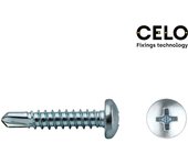 Celo 935257504N - Tornillo Punta Broca Din 7504N Cabeza Alomada Impronta Ph Diámetro 3,5X25 Mm Cincado, 250 Unidades