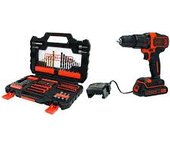 Taladro Percutor Black+Decker BDCHD18S1A 18V + 104 Accesorios - Kit Profesional 1x1.5Ah