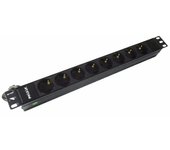 Regleta 19″ sin interruptor BNS 3518 - 8 tomas Schuko, cable 1.8M, 16A, 3500W, protección contra sobrecargas, instalación en rack, ideal para entornos TI
