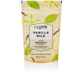I Love Vanilla Milk Scented Bath Salts, With 99% Naturally Derived Ingredients Including ACB Bio-Water Bamboo, Lightly Fragranced Leaving Skin Feeling Silky & Smooth, Vegan-Friendly - 500g