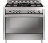 Cocina Gas Butano - Vitrokitchen MX96IB, 90 cm, 5 fuegos, Acero Inoxidable