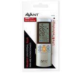Avant - Mando a distancia Universal para Aire Acondicionado. 2000 códigos en uno. Soporte de pared. Encendido y apagado programables. Pantalla LCD grande e iluminada. Indicador de temperatura ambiente y deseada.