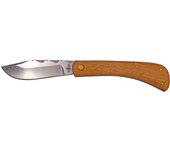 Navaja Corsa Third K2925T mango de madera de haya, hoja de acero 420 acabada en brillo espejo de 7,5 cm con decoración en la parte superior y también en el forro, navaja de bloqueo de pistón.