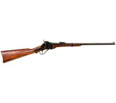 Réplica de Carabina militar Sharps creado por Christian Sharps en Estados Unidos en 1848, fabricado en metal y madera, con mecanismo simulador de carga y disparo, con cañón ciego, no dispara, para decoración