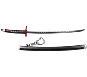 Llavero katana de Demon Slayer Katana Mingshao empuñada por Kamado Tanjirou A11757, de 22 cm, fabricados en zinc y acero, servido en blister. Ref. A11757