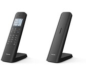 Philips M4701B/12 - Teléfono Fijo Inalámbrico DECT, Pantalla 4'6 cm, Pantalla LCD, Retroiluminación, Agenda 50 Números, Manos Libres, Teclas Programables, HQ-Sound - Negro (Compatible: ES, por)