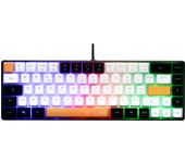 The G-Lab Keyz Hydrogen - Teclado Gaming QWERTY - Incluye Ñ - Teclado para Juegos Semi mecanico - Teclado Gamer 60%, retroiluminación Multicolor - Mini Teclado Gamer silencioso, para PC,PS4,PS5