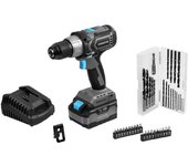 Taladro atornillador perforador con batería de 20 V y 4.000 mAh con motor DC Brushless 4819 con tecnología sin escobillas, velocidad sin carga de 0-550 / 0-2.