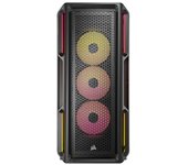 CORSAIR iCUE Link 5000T LX RGB Caja Mid-Tower ATX para PC - 3 Ventiladores LX120 RGB preinstalados, Tiras de luz Aurora integradas, Interior Espacioso, hub de Sistema iCUE Link Incluido - Negro
