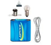 Jupiter (324620) - Kit Eléctrico Escolar, Set para el Colegio, Pila Petaca 4.5V, Interruptor 220V, Cable y Bombilla.