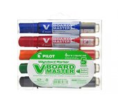 Pilot V-Board Master marcador 5 pieza(s) Punta redonda Negro, Azul, Verde, Naranja, Rojo